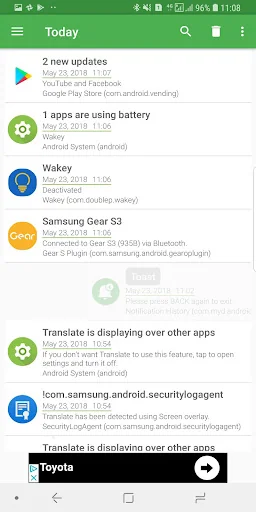 Notification History screenshot 2