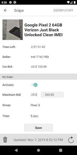 Auction Bid Sniper for eBay screenshot 3