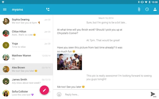 SMS Texting from Tablet & Sync screenshot 1