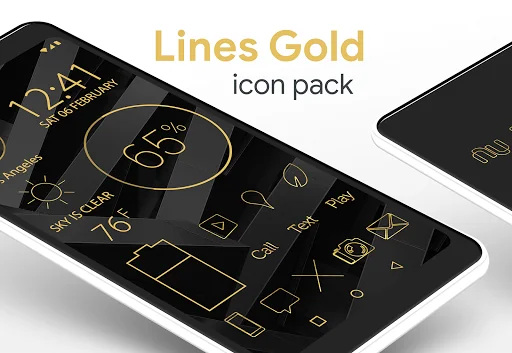 Lines Gold Pro - Icon Pack screenshot 1