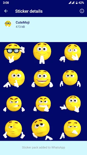 HD Emoji Stickers - WAStickerA screenshot 3