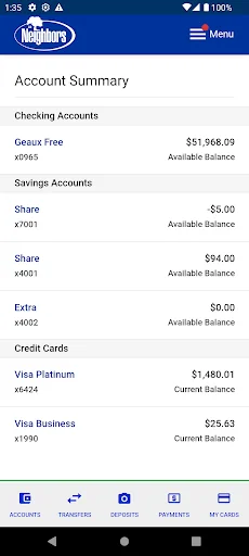 Neighbors FCU Mobile Banking screenshot 2
