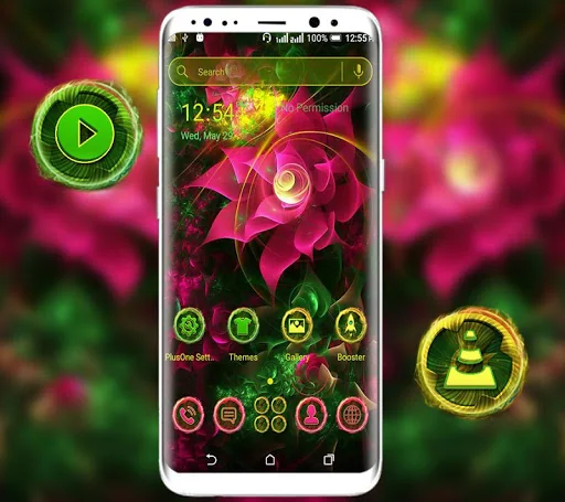 Neon Pink Flower Theme