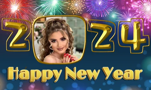 New year photo frame 2024