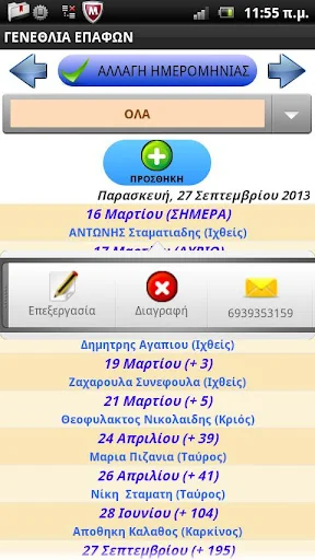 Εορτολόγιο Γιορτές Γενέθλια