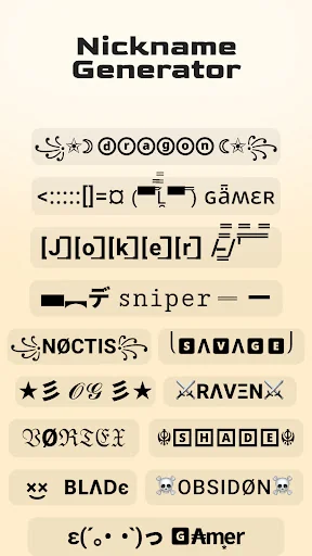 Nickname Generator Gamer Name screenshot 1