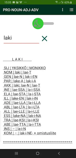 Finnish Pro-Noun Adverb Adject