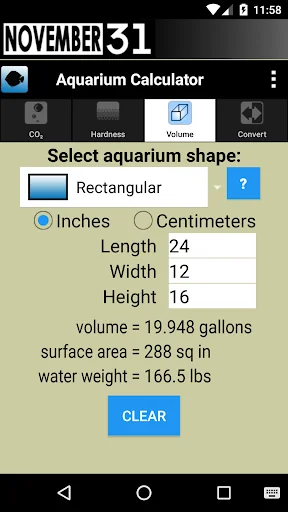 Aquarium Calculator