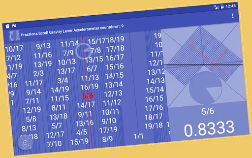 Fractions Scroll Gravity Lever