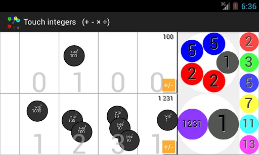 Touch Integers ℤ (+ - × ÷)