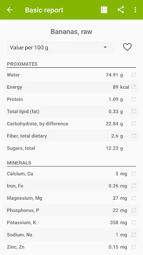 Nutrition facts screenshot 4