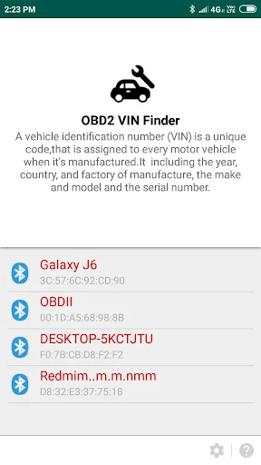 elm327 obd2 VIN finder