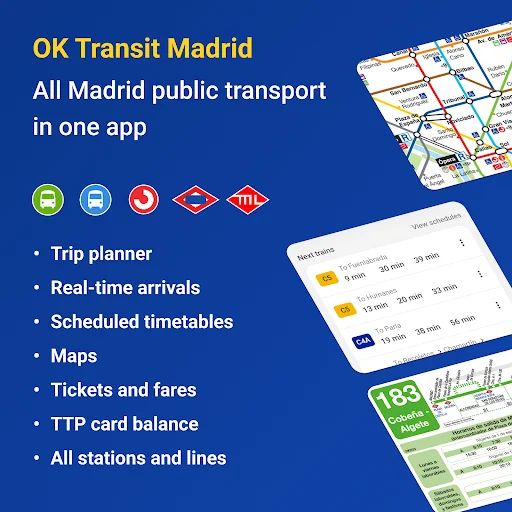 Madrid Transit Planner & Times screenshot 1