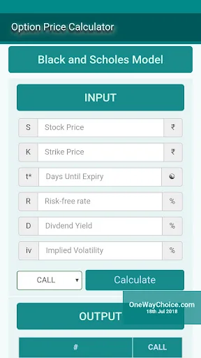 Option Calculator & Pricing