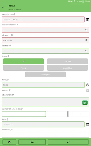 OpenBioMaps data forms