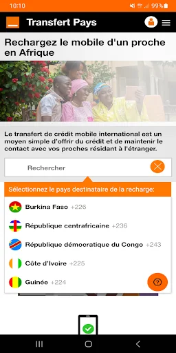 Transfert Pays screenshot 2