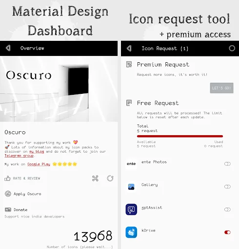 Oscuro Dark Icon Pack screenshot 2