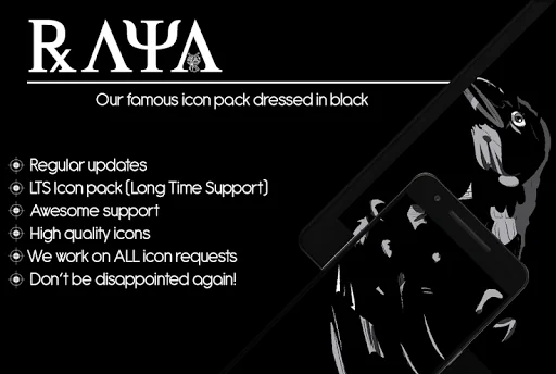 Raya Black Line Icon Pack screenshot 1