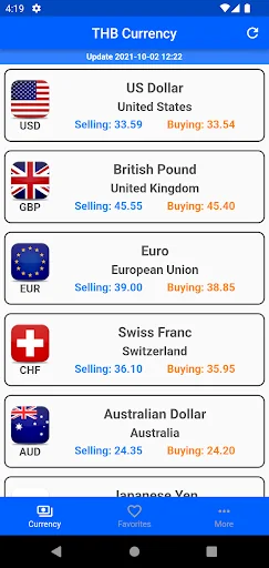 อัตราแลกเปลี่ยน - THB Currency