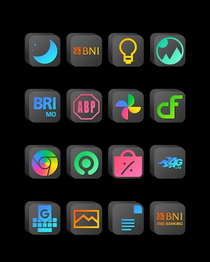 Cubic Dark Mode - 3D Icon pack