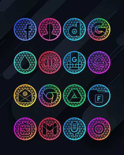 Pixel Net - Neon Icon Pack screenshot 4