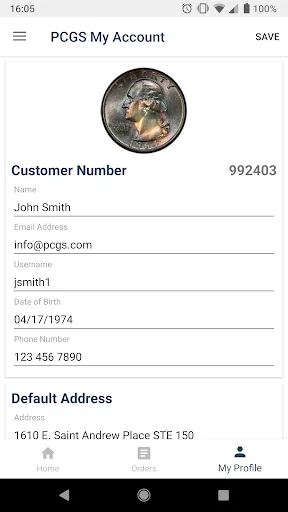 PCGS My Account - Orders, Show screenshot 4