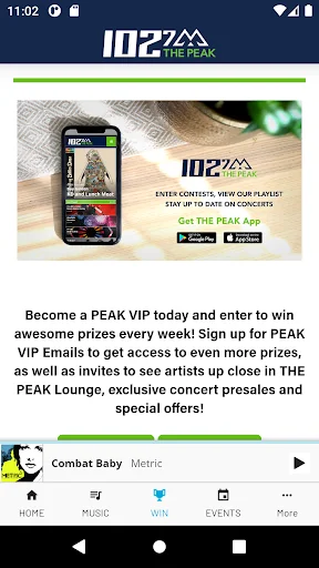 102.7 THE PEAK screenshot 3