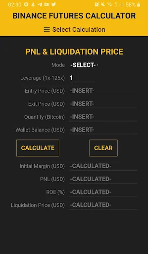 Calculator Binance Futures screenshot 1