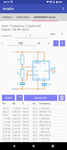 Timer IC 555 Calculator screenshot 2