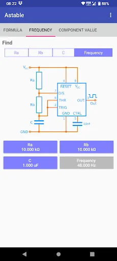 Timer IC 555 Calculator screenshot 3