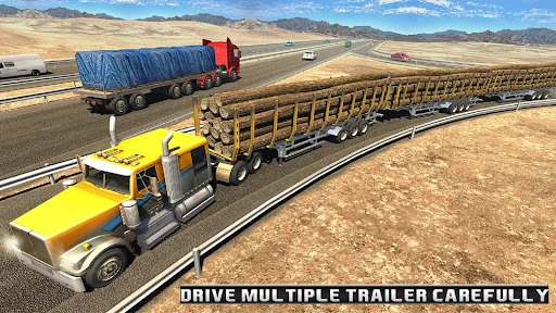 Long Trailer Truck Wood Cargo