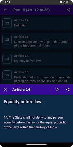 Constitution of India with MCQ screenshot 3