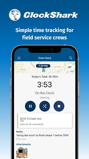 ClockShark - Mobile Time Clock screenshot 1