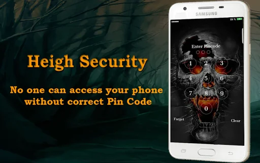 Lock Screen - Skull Pin Lock S screenshot 1