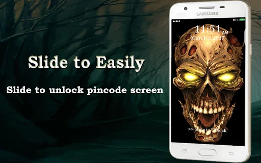 Lock Screen - Skull Pin Lock S screenshot 2