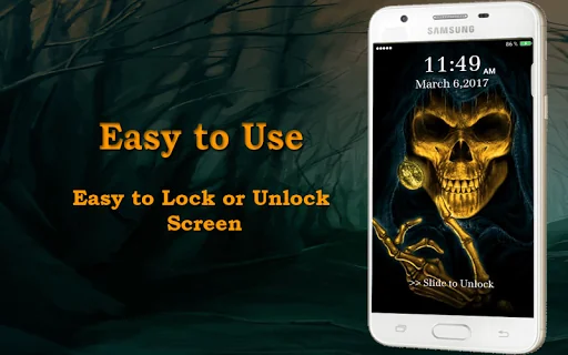 Lock Screen - Skull Pin Lock S screenshot 3