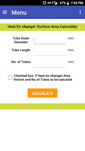 Heat Ex-changer Area