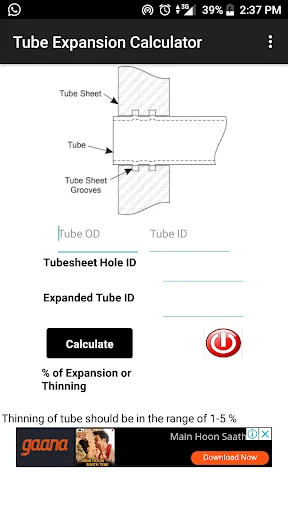 Tube Expansion Calculator