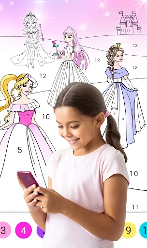 Princess Coloring by Number screenshot 1