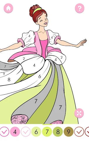 Princess Coloring by Number screenshot 3