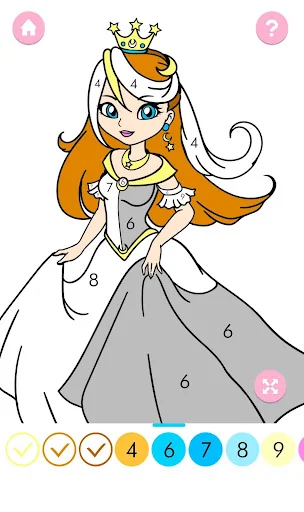 Princess Coloring by Number screenshot 4