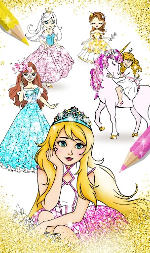 Princess Coloring Book Glitter