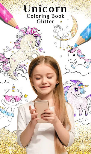 Unicorn Coloring Book Glitter