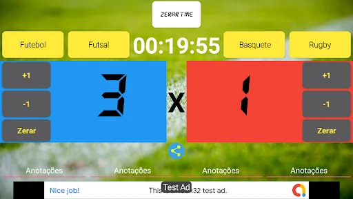Placar eletrônico scoreboard