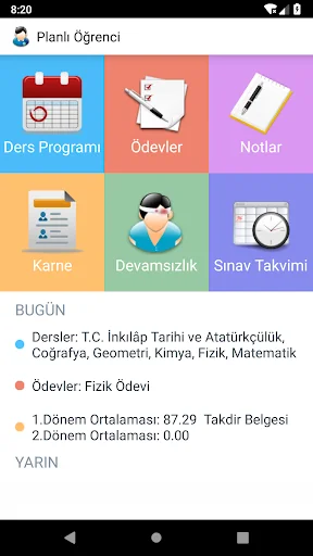 Planlı Öğrenci: Ders Programı