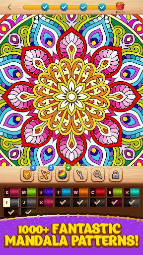Cross Stitch Coloring Mandala