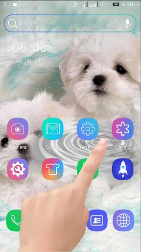Cute Puppy Water Ripple LWP