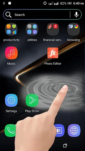 Gold Black Water Ripple LWP screenshot 2