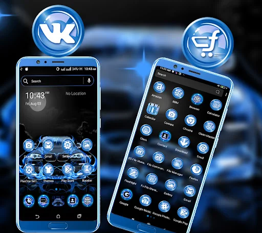 Blue Car Launcher Theme screenshot 1