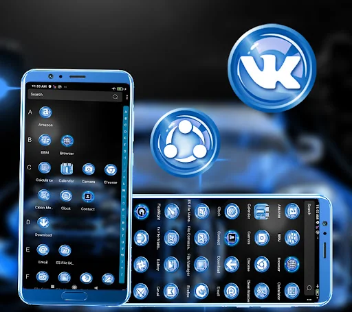 Blue Car Launcher Theme screenshot 2